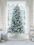 New Box! 6.5 King Of Christmas Flocked Tree W/600 White Led Lights. Fixed Price $249.00.