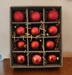 Set Of 12 - Pottery Barn Mixed Red Glass Holiday Ornaments. Fixed Price $37.50.
