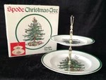 Spode Christmas Tree Double Tier Tray - Original Box Holiday Serving. Fixed Price $25.98.