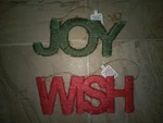 Christmas Joy Wish Twine Word Ornament Hang Wall Signs Target Holiday Rustic Vtg. Fixed Price $24.99.