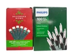 Lot Of 2 Philips 100 Count Clear Mini & Led Warm White Twinkle Micro Lights. Fixed Price $22.85.