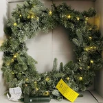 24" Flocked Wreath By Home Reflection Usb Color Changing Led Lights Christmas. Fixed Price $47.99.