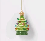 Wondershop Lit Ceramic Retro Christmas Tree Ornament Green Light Up. Fixed Price $14.99.