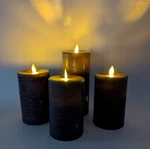 Ganz Luxury Lite Flameless Led Real Wax Pillar Candle SET/4 With Timer Gray. Fixed Price $64.00.