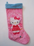 Sanrio 2014 Hello Kitty Blue Cuff Pink Christmas Stocking 20". Fixed Price $29.99.
