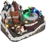 Alpine Corporation Indoor Christmas Decoration Village With Dancing Ice Skaters. Fixed Price $35.00.