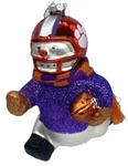 Clemson Tigers Football 5 Snowman Blown Glass Ornament By Evergreen-nib. Fixed Price $19.99.