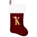 20 Inches Monogram Christmas Stockings Wine Red Velvet With White Super Soft .... Fixed Price $16.34.