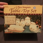 Royal Seasons 6 Piece Stoneware Set Salt Pepper Sugar Creamer Butter Microwave. Fixed Price $10.00.