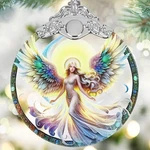 Jocidea Stained Glass Hanging Decor - Christmas Tree Ornaments Gifts Angel. Fixed Price $21.82.