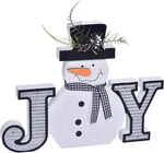 Wooden Christmas Block Sign, Snowman Decor, Premium Winter Decorations White. Fixed Price $11.99.