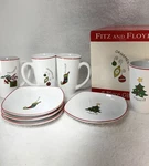 2006 Fitz And Floyd Merry Christmas Plate Large Mug, Set Of 8. Fixed Price $31.47.
