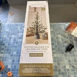 Open Box-wondershop Target 4 Flocked Potted Balsam Fir Christmas Tree Pre-lit. Fixed Price $35.00.