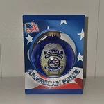 Christmas By Krebs Police Department Glass Ornament American Pride Round 3.14". Fixed Price $8.00.