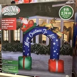 9 Airblown Inflatable Sleigh Ride Archway Merry Christmas To All Santa Reindeer. Fixed Price $128.75.