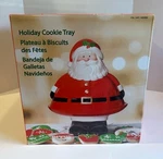 New Holiday/christmas Hand Painted Santa 2 Piece Cookie Or Tray & 13". Fixed Price $69.95.