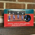 Vtg Kurt S. Adler Xmas Garland 10PC Blue Holiday Lights Set Indoor New Box. Fixed Price $54.00.