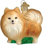 Standing Pomeranian Blown Glass Christmas Ornament By Old World. Fixed Price $22.95.