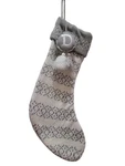 Target Wondershop Monogram Letter White Gray Knit Christmas Stocking Fair Isle. Fixed Price $39.99.