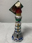 Old World Christmas Holiday Lighthouse Ornament Blown Glass Glitter. Fixed Price $14.00.
