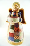 Studio Nova World Santa Patchwork Angel Votive Tealight Candle Holder JA025. Fixed Price $21.43.