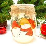 Stony Creek Decorative Glass Light Gnomes Wearing Buffalo Plaid 4" Jar GBP80A. Fixed Price $27.42.