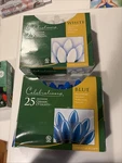 Celebrations Ceramic Blue & White C9 Lights Green Wire 25'. Fixed Price $39.99.