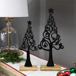 Starry Trees Metal Christmas Decorations - 18.5" Black Set Of 2. Fixed Price $60.47.