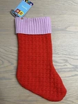Lego X Target Red Knit Stocking With Pink Cuff Nos Nwt. Fixed Price $15.00.