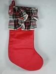 Ashland Christmas Stocking Red Sock With Plaid Ruffle Cuff 18" Long Ships Free. Fixed Price $12.95.