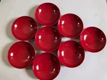 Vintage Set Of 8 Oneida Melamine Red 6" Fruit Cereal Ice Cream Bowls Mcm. Fixed Price $18.95.