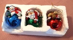 Cwo Vintage Set Of Christmas Ornaments #114416 Snowman Reindeer Santa 3". Fixed Price $10.00.