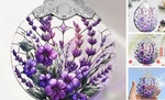 Touber Stained Glass Christmas Ornament, Purple Charming Bauhinia & Violets. Fixed Price $19.99.