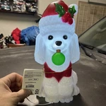 Holiday Time Poodle In Santa Hat 11" Lighted Led Tabletop Blow Mold Nwt. Fixed Price $15.47.