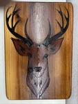 Handcrafted & Painted Wood Rustic Carving Deer Head Great For Man Cave Wall Art. Fixed Price $55.00.