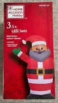 Home Accents Holiday 3.5FT Led Santa Airblown Inflatable. Fixed Price $18.49.