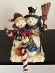 Christmas Stocking Hanger Holder Snowman Family Nicholas Square 7 Heavy. Fixed Price $24.99.