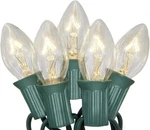 C7 Christmas Lights, 25FT Outdoor String With 27 Clear Warm Whi. Fixed Price $30.87.