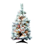 Vickerman Flocked Alaskan 36 Inch Artificial Tree W/ Multicolor Lights(open Box). Fixed Price $32.36.