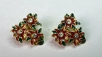 Christopher Radko Poinsettia Christmas Clip-on Earrings. Fixed Price $15.00.