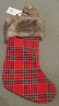 Biltmore Decorative Christmas Stocking Plaid With Faux Fur Nwt 18". Fixed Price $49.00.