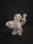 Lenox 2012 Annual Snowman With Present And Bell Christmas 6 1/4". Fixed Price $25.00.
