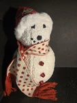 Pottery Barn Archie The Snowman Shaped Pillow Ivory Red Black Christmas 14". Fixed Price $49.00.