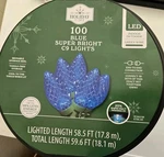 Holiday Time 100 Count Blue Led Super Bright C9 Christmas Lights 59.6 Ft. Fixed Price $34.99.