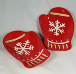 Hallmark Red White Snowflake Christmas Mitten Serving Dishes Candy Bowl. Fixed Price $19.99.