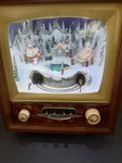 Roman Inc. Retro Tv Musical Christmas Train Light Up Figure With Motion Tabletop. Fixed Price $89.00.