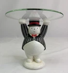 Trimmerry Treasures Snowman Dessert Glass Plate Holder. Fixed Price $9.99.