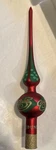Disney Gallery Mickey Red Green Glass Christmas Tree Topper Finial. Fixed Price $55.00.