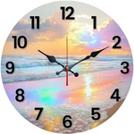 Sunset Beach Pattern Wooden Silent Wall Clock No Battery Holiday Home Decors. Fixed Price $22.55.