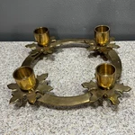 Vtg Biedermann & Sons Brass Snowflake Advent Candelabra 4 Taper Candles Vgc. Fixed Price $25.00.